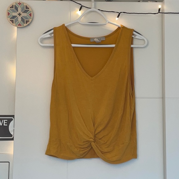 S Yellow Gaze Crossed V-Neck Tank - Picture 1 of 1
